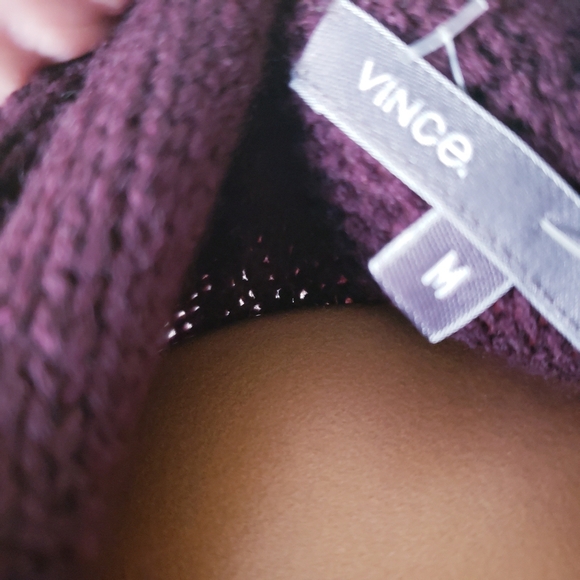 VINCE Knit Wool Blend Open Wrap Long Line Cardigan - Burgundy M - Picture 6 of 12